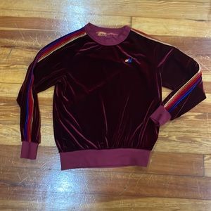 CLASSIC VELVET RELAXED SWEATSHIRT -  purple/burgundy XS